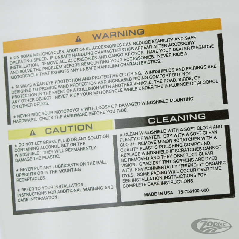 PARE BRISES NATIONAL CYCLE DE RECHANGE FLH, FLHT ET FLHTC