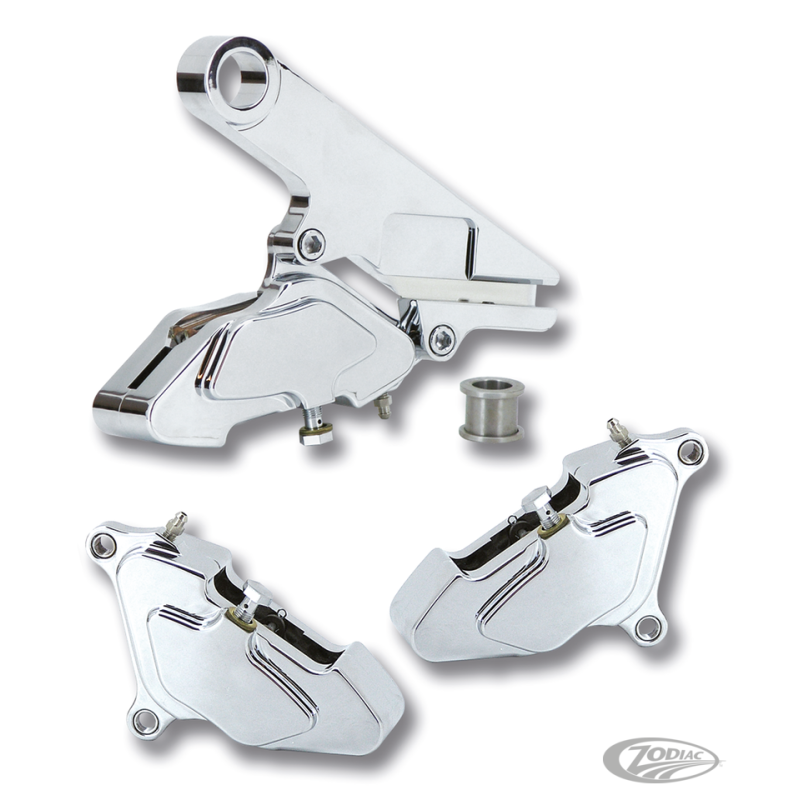 ETRIERS DE FREIN CUSTOM EN ALUMINIUM USINÉ CHROMÉ ZODIAC