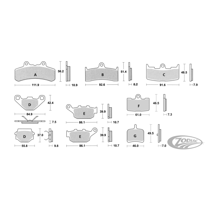 PLAQUETTES DE FREIN, AVANT