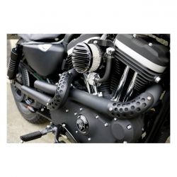 ÉCHAPPEMENT DE GUÉRILLA NOIR ROUGH CRAFTS POUR SPORTSTER NOIR