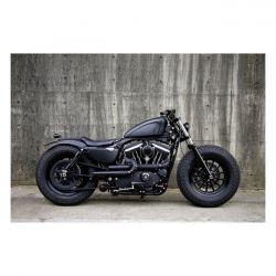 ÉCHAPPEMENT DE GUÉRILLA NOIR ROUGH CRAFTS POUR SPORTSTER NOIR