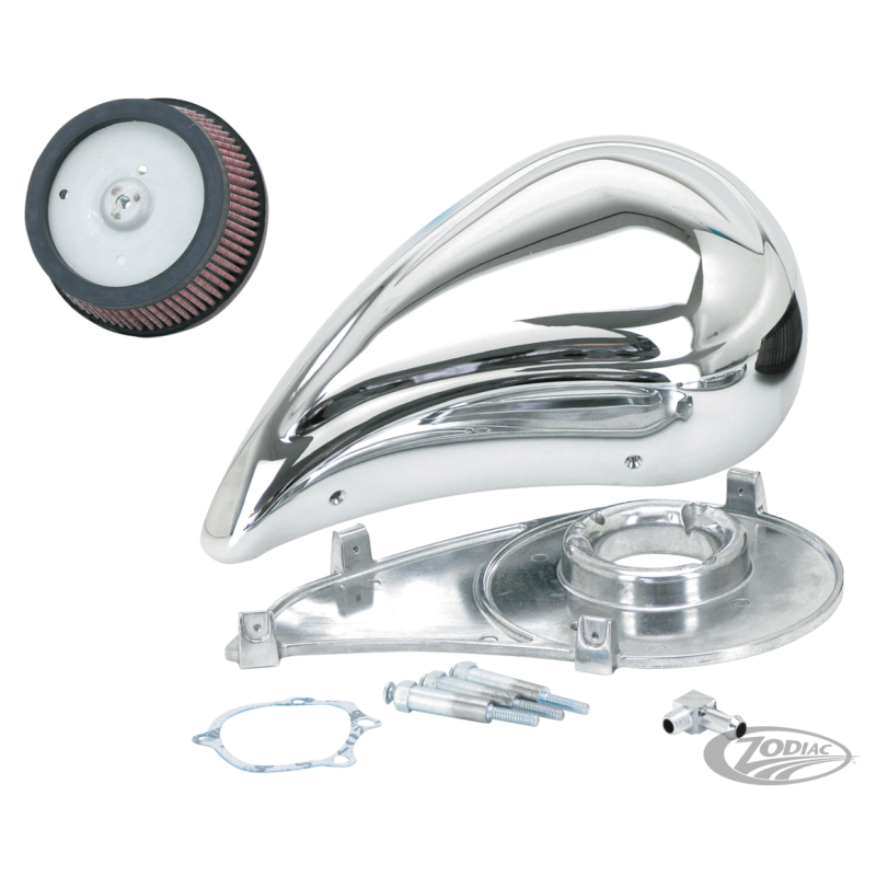 KIT FILTRE CHROME "SUPER SUCKER" POUR CARBURATEUR KEIHIN CV