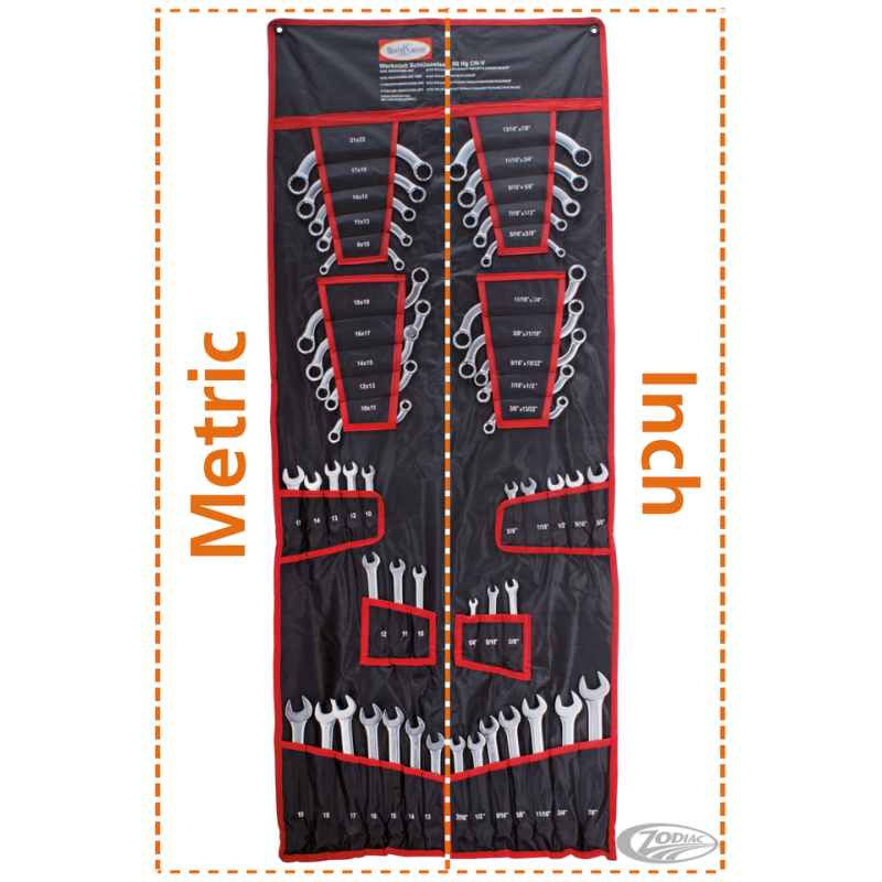 ASSORTIMENT DE CLÉS MÉTRIQUES ET POUCES DE 50 PIÈCES