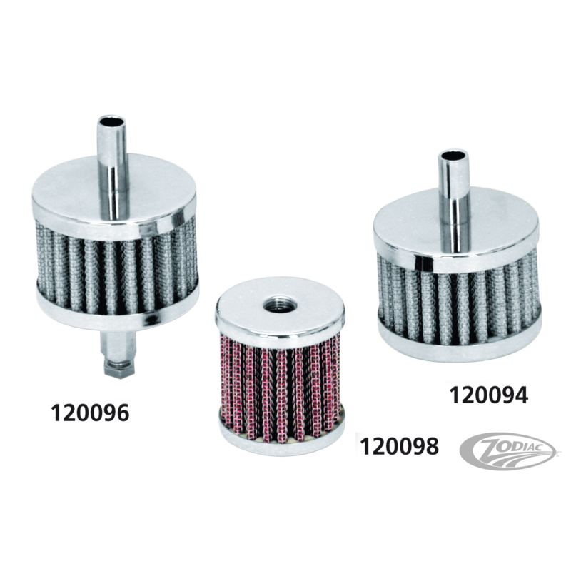 FILTRES DE RENIFLARD CHROMES