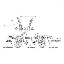 JEU DE RONDELLES DE BUTÉE DE BIELLE , BRONZE
