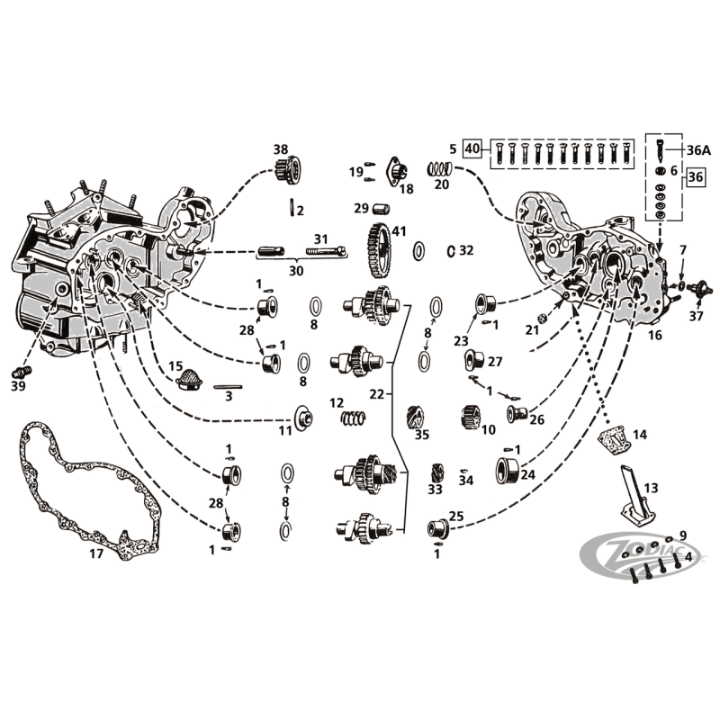 COUVERCLE DE PIGNONS, EMBOUTS ET & PIGNONS POUR 45CI ET LATERAL