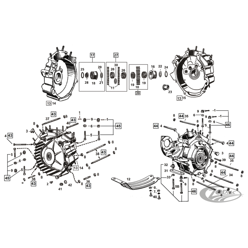 PIECES DE CARTER MOTEUR BIG TWIN 1936-1999