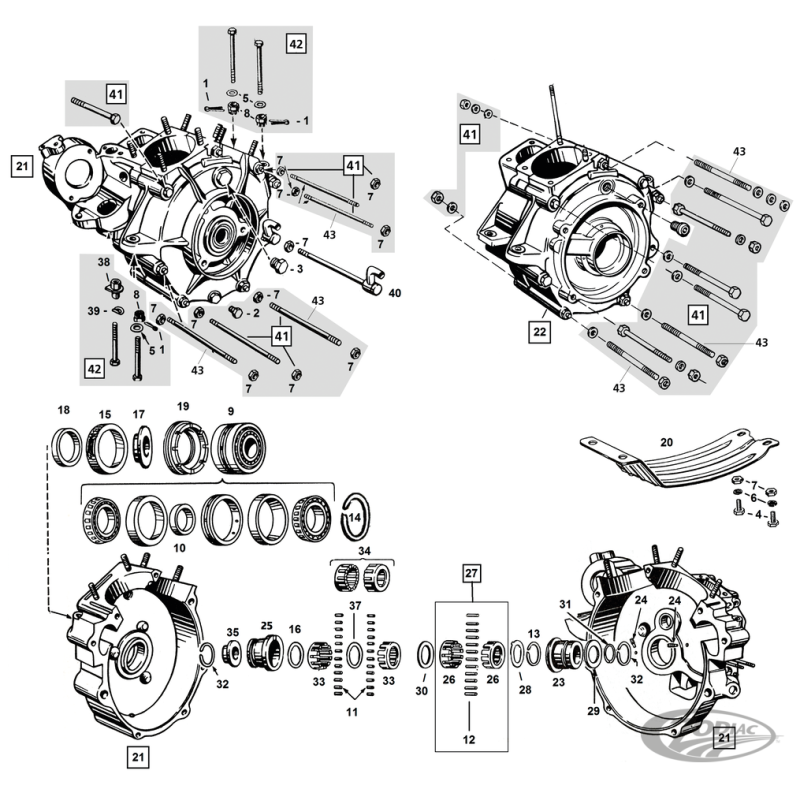 PIECES DE CARTER MOTEUR BIG TWIN 1936-1999