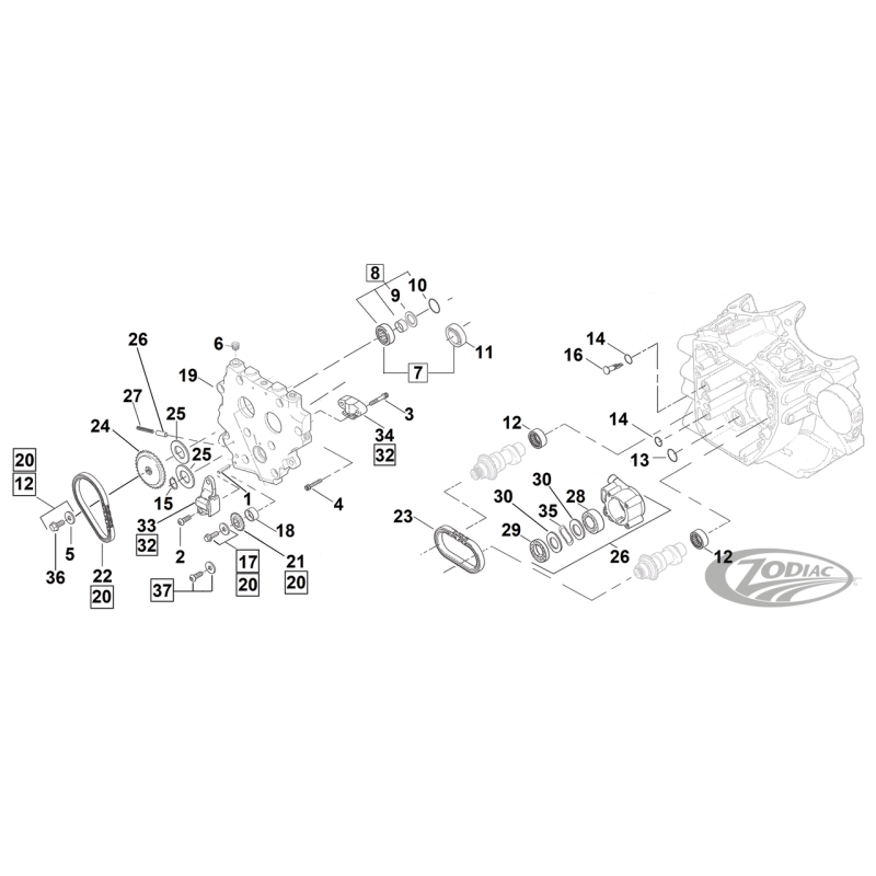 PIECES DE DISTRIBUTION HYBRIDE POUR 1999-2006 TWIN CAM