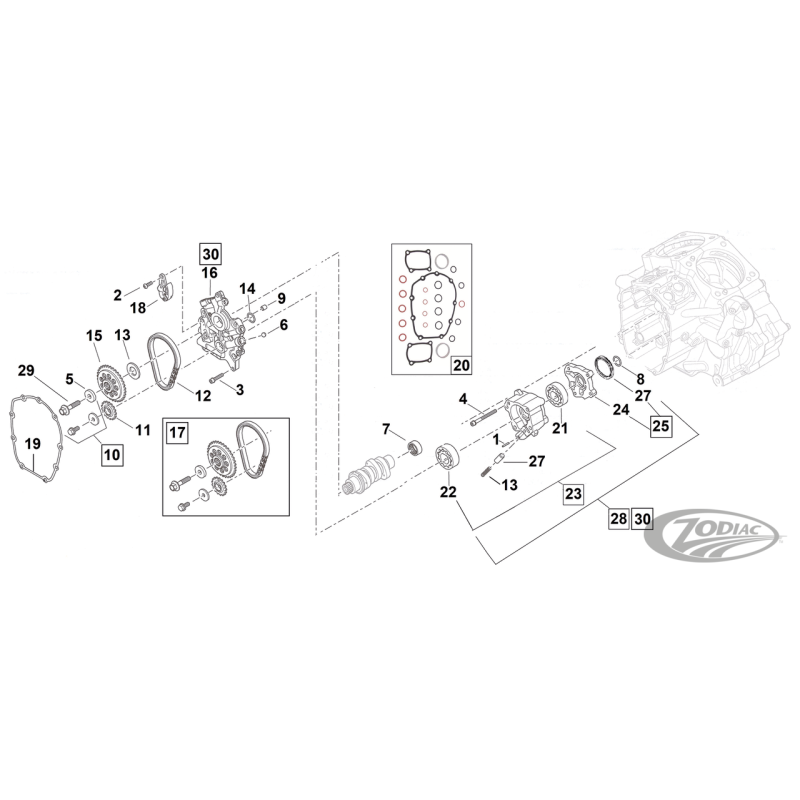 PIECES DE DITRIBUTION POUR MILWAUKEE EIGHT