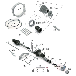 KITS DE DEPORT POUR BOITE 6 SOFTAIL 2007-2017, DYNA 2006-2017