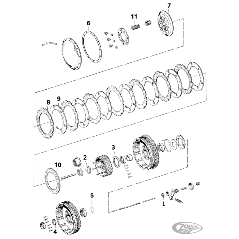 PIECES D'EMBRAYAGE POUR MODELES K 1952-1956 ET SPORTSTER IRONHEAD 1957-1970