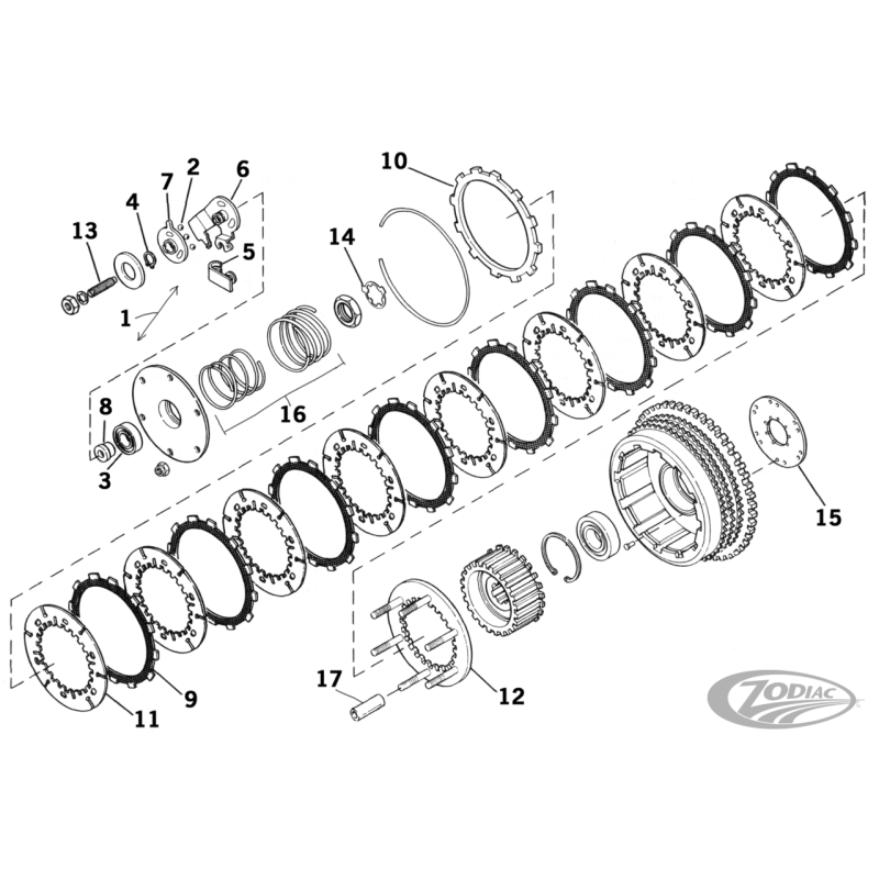 PIECES D'EMBRAYAGE POUR 1971-DEBUT 1984 IRONHEAD SPORTSTER