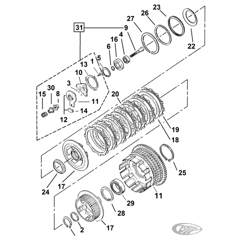 PIECES D'EMBRAYAGE POUR SPORTSTER FIN 1984-1990