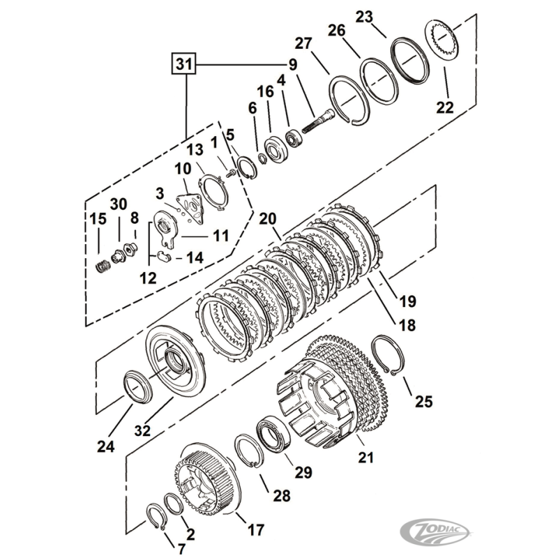 PIECES D'EMBRAYAGE POUR SPORTSTER FIN 1984-1990