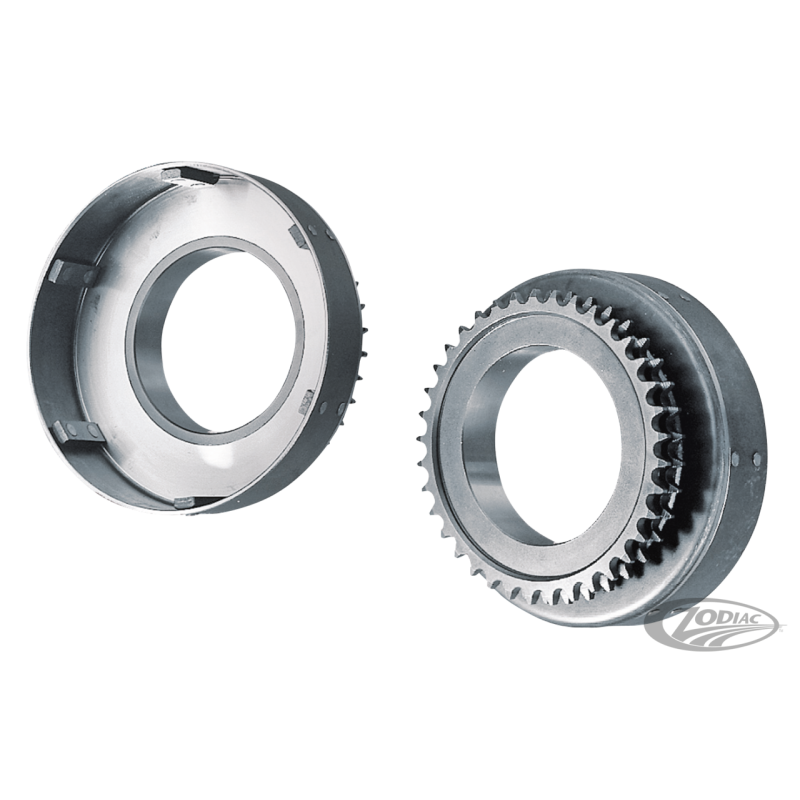 CLOCHE D'EMBRAYAGE ET COURONNE POUR 1941 A 1985 BOITE 4 BIG-TWIN