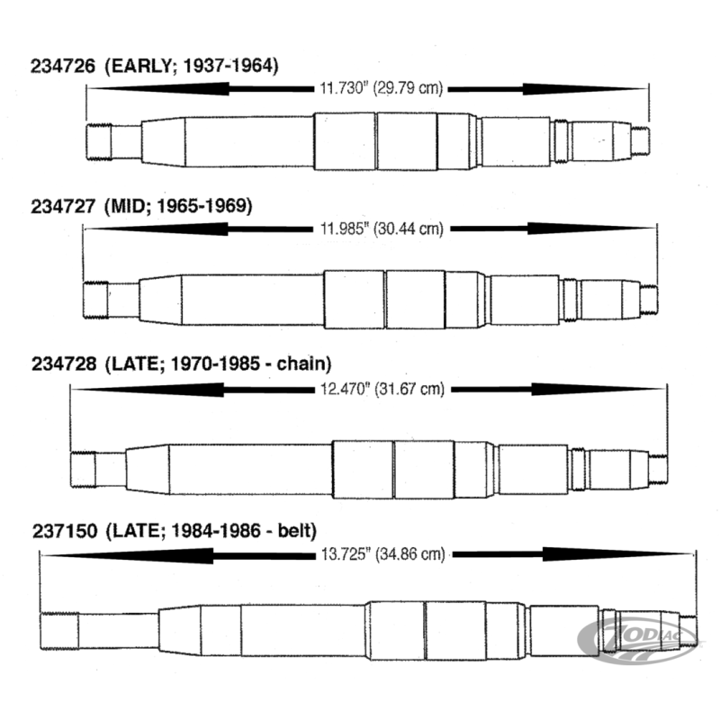 PIGNONS ET ABRES DE BOITE POUR LES BIG TWINS BOITE 4