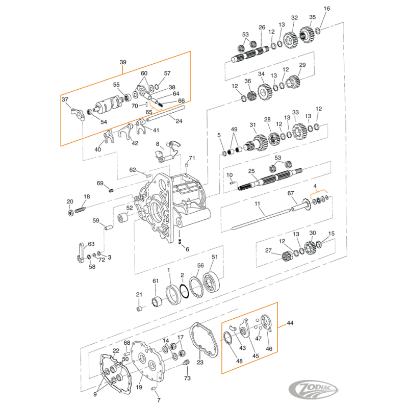 PIECES DE BOITE 5 VITESSES POUR BIG TWIN DE 1979-1993