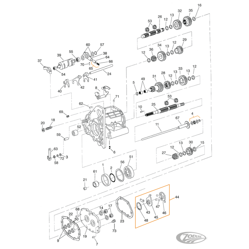 PIECES DE BOITE 5 VITESSES POUR BIG TWIN DE 1979-1993