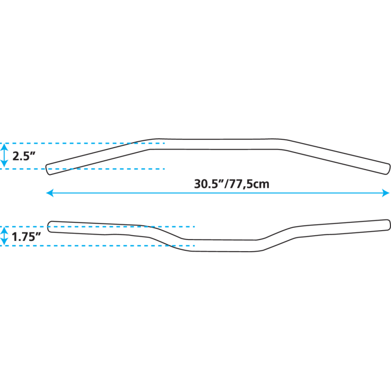 UN POUCE DIAMETRE DIRT TRACK GUIDONS ZODIAC CUSTOM PRODUCTS