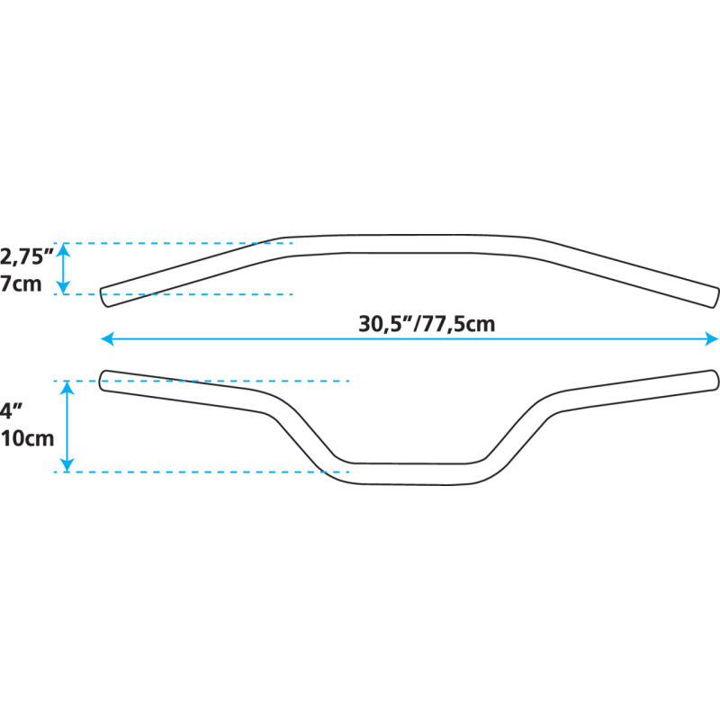 UN POUCE DIAMETRE DIRT TRACK GUIDONS ZODIAC CUSTOM PRODUCTS