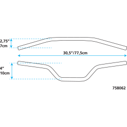 UN POUCE DIAMETRE DIRT TRACK GUIDONS ZODIAC CUSTOM PRODUCTS