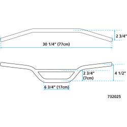UN POUCE DIAMETRE MOTOR-X GUIDONS ZODIAC CUSTOM PRODUCTS