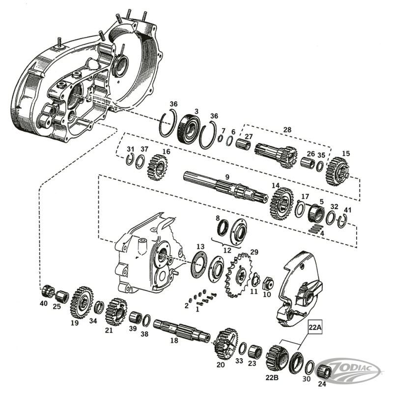 PIECES DE BOITE POUR SPORTSTER BOITE 4