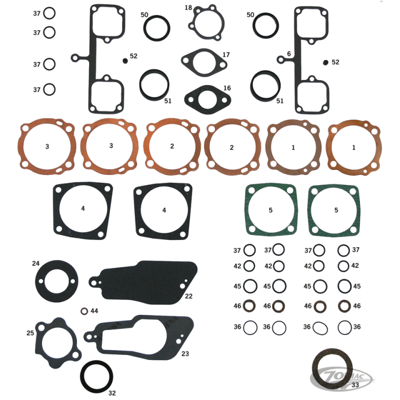 JOINTS, O-RINGS & JOINTS SPYS POUR SPORTSTER FONTE 1972 A 1985