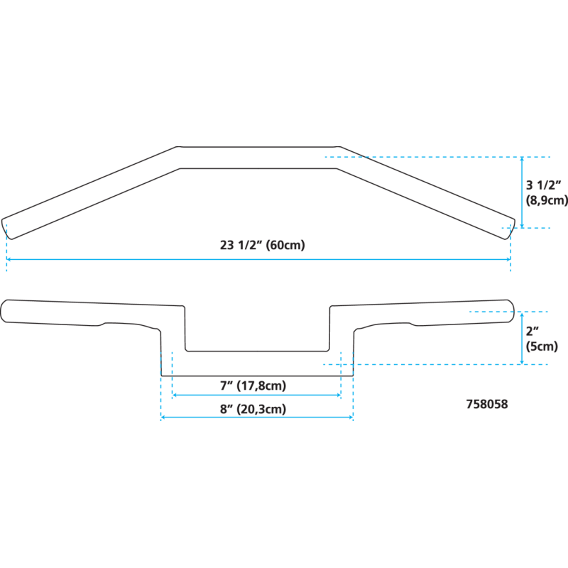 UN POUCE DIAMETRE Z-BAR GUIDONS ZODIAC CUSTOM PRODUCTS