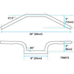 UN POUCE DIAMETRE SOCAL & HIPSTER GUIDONS ZODIAC CUSTOM PRODUCTS