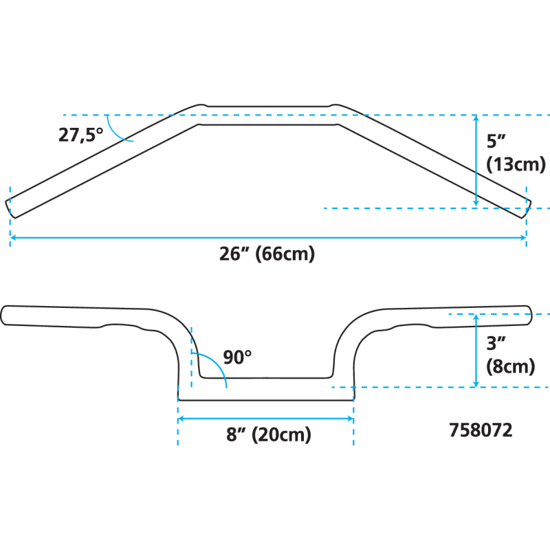 UN POUCE DIAMETRE SOCAL & HIPSTER GUIDONS ZODIAC CUSTOM PRODUCTS