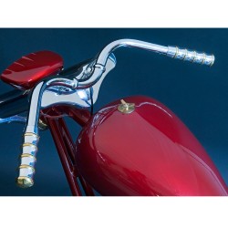 POIGNÉES VINTAGE POUR ACCÉLÉRATEUR INTERNE ALUMINIUM ET LAITON (poli)