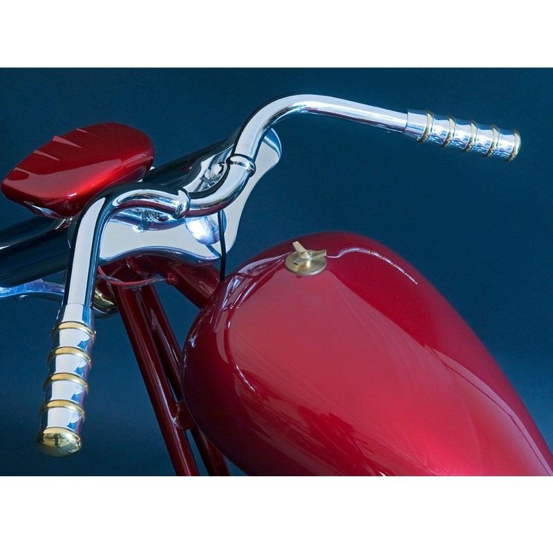 POIGNÉES VINTAGE POUR ACCÉLÉRATEUR INTERNE ALUMINIUM ET LAITON (poli)