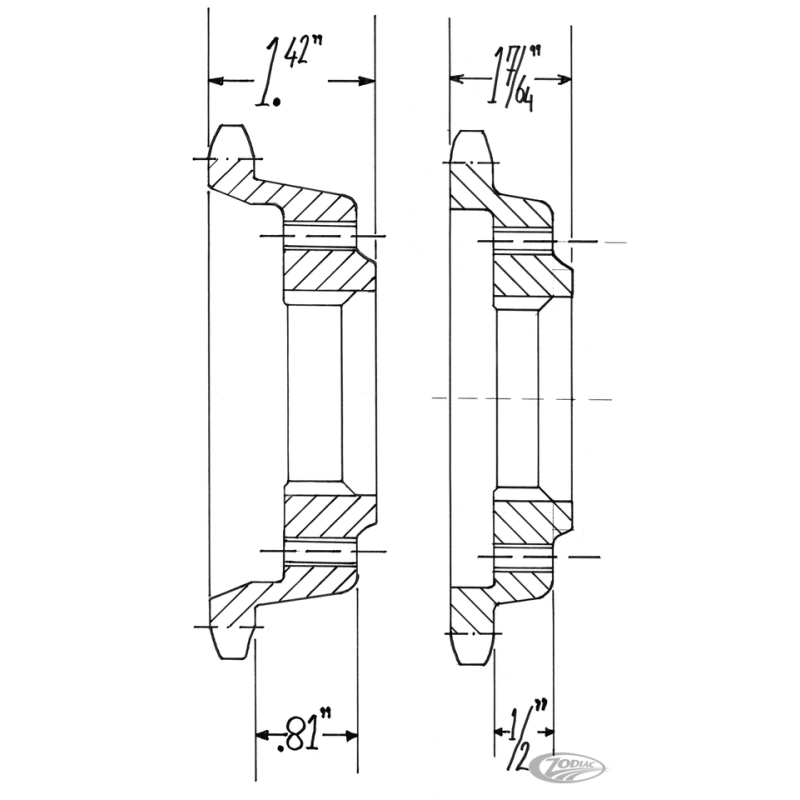 PIGNONS DE SORTIE DE BOITE DEPORTES POUR BOITE 5 DE BIG TWINS ET SPORTSTERS