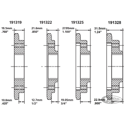PIGNONS DE SORTIE DE BOITE 6 POUR TWIN CAM ET MILWAUKEE EIGHT