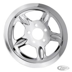 CACHE POULIE CHROME 5 BRANCHES POUR 2004 AU PRESENT SPORTSTER