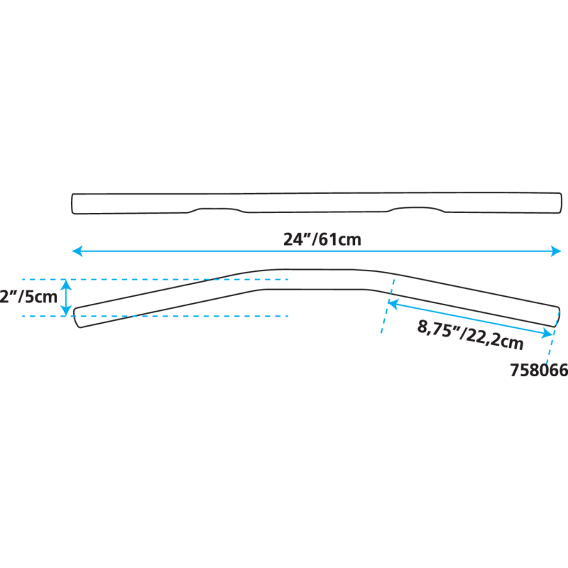 UN POUCE DIAMETRE DRAG BARS ZODIAC CUSTOM PRODUCTS
