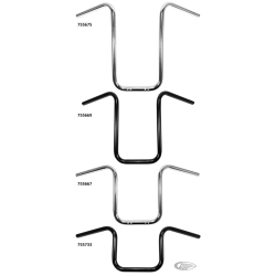 APE HANGERS ETROITS WESTLAND CUSTOMS UN POUCE DE DIAMETRE