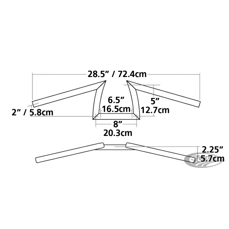 UN POUCE DIAMETRE DONKEY BAR ZODIAC CUSTOM PRODUCTS