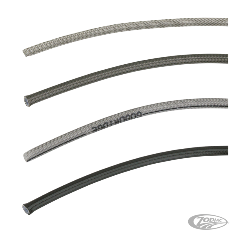 GOODRIDGE DURITE TRESSEE EN ACIER INOXYDABLE POUR FREIN ET EMBRAYAGE AVEC BANJOS EN ACIER INOXYDABLE OU CHROMÉS