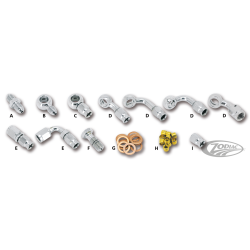 GOODRIDGE DURITE TRESSEE EN ACIER INOXYDABLE POUR FREIN ET EMBRAYAGE AVEC BANJOS EN ACIER INOXYDABLE OU CHROMÉS