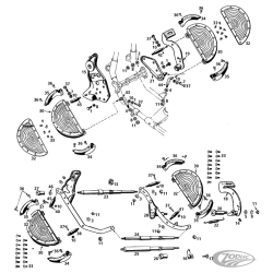 PIECES DE MARCHE-PIEDS POUR ANCIENS BIG TWIN ET 45CI
