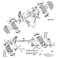 PIECES DE MARCHE-PIEDS POUR ANCIENS BIG TWIN ET 45CI