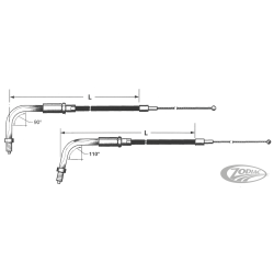 CABLE DE TIRAGE ET DE RETOUR 1990-1995 BIG TWIN