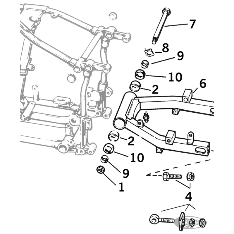 PIECES DE BRAS OSCILLANT POUR BIG TWIN BOITE 4 1958-1986 SAUF SOFTAIL