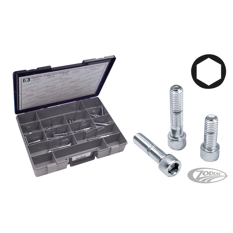 ASSORTIMENT DE VIS CHROMEES A TÊTE ALLEN