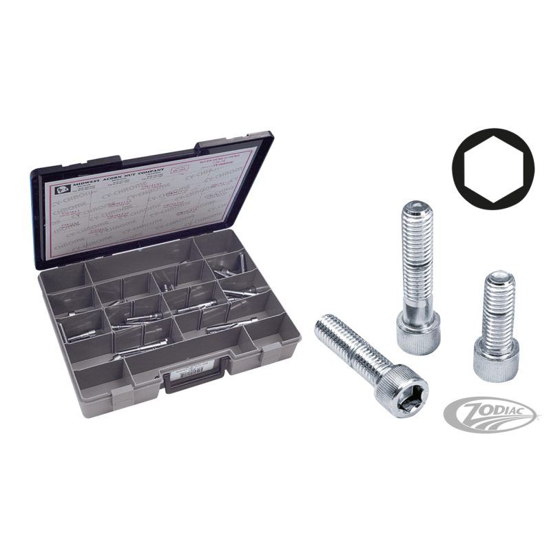 ASSORTIMENT DE VIS CHROMEES A TÊTE ALLEN