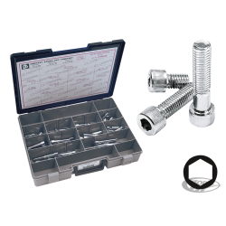 ASSORTIMENT DE VIS CHROMEES A TÊTE ALLEN 1/2" UNC