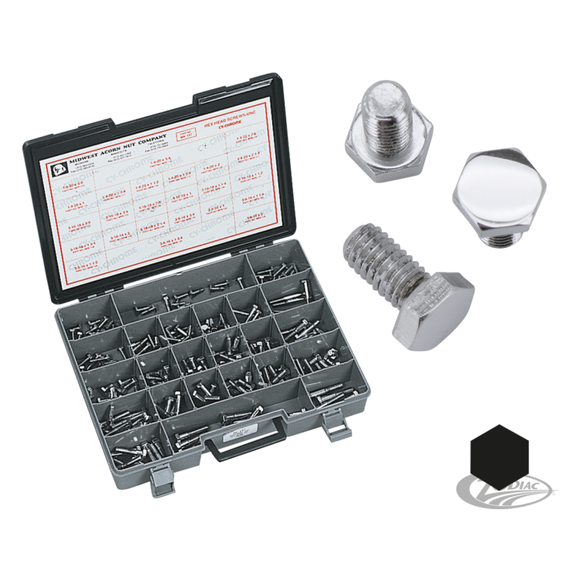 ASSORTIMENT DE VIS A TÊTE HEXAGONALE CHROMEES